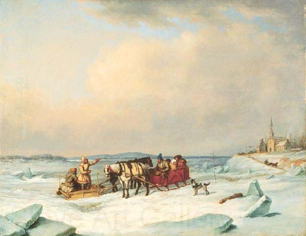 Cornelius Krieghoff The Ice Bridge at Longue-Pointe Germany oil painting art